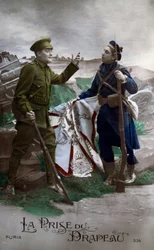 Pierwsza wojna światowa: Pocztówka "Flaga" 1914 (zdjęcie)