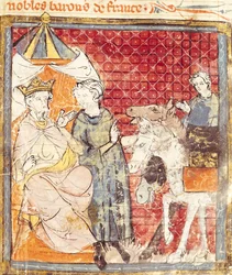 Fol.133r Roland Pożegnanie Karola Wielkiego (742-814), Grandes Chroniques de France, 1375-79