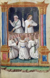 Fol.33r św. Piotr i św. Jan napominający wiernych, z Heures a lUsage de Rome