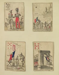 Cztery karty do gry upamiętniające bohaterów lipca 1830, 1831