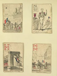 Cztery karty do gry upamiętniające bohaterów lipca 1830, 1831