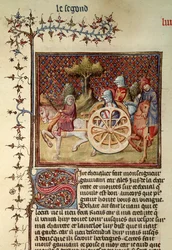 Fr.119 fol.312v Lancelot, Rycerz Wozu, 1344