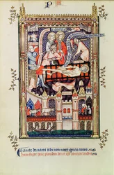 Fr 2092 f.22v Św. Denis torturowany na stojaku, z Vie de St. Denis, 1317