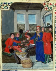 Fr 23927 f.5 Wynalezienie i wytworzenie pieniądza z „Regulaminu królewskiego o używaniu pieniądza dokonanego przez króla Karola VII przez Nicolasa Oresmesa