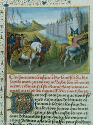 Fr 6465 f.22 Wjazd Ludwika VII do Konstantynopola z cesarzem Konradem III podczas wypraw krzyżowych, 1147-9 (patrz także 154771)