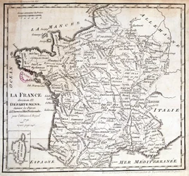 Francja podzielona na 83 departamenty zgodnie z dekretami Zgromadzenia Narodowego z 1791 roku