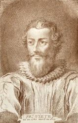 Francois Viete (1540-1603), ilustracja z Histoire des Mathematiciens autorstwa Alexandre