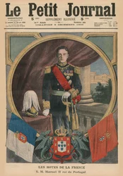 Gospodarze francuscy, Jego Wysokość Manuel II, Król Portugalii, ilustracja na okładce z „Le Petit Journal”, dodatek illustre, 5 grudnia 1909
