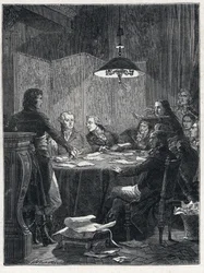 Rewolucja francuska: posiedzenie Komitetu Ocalenia Publicznego, rządu rewolucyjnego powołanego przez Konwent Narodowy w 1793 roku.