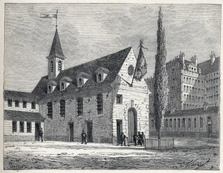 Rewolucja Francuska: miejsce spotkań klubu jakobinów w Paryżu, dawny klasztor w dzielnicy Saint-Honore (Saint Honore). Rycina z 1889 r. Ze zbiorów prywatnych.