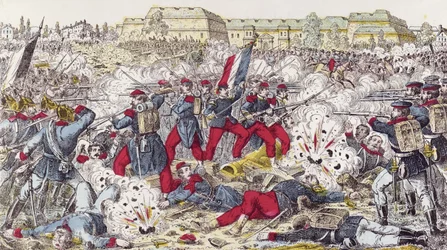 Wojska francuskie otoczone przez armię pruską w bitwie pod Sedanem, 31 sierpnia 1870 r