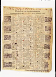 Strona tytułowa almanachu na rok 1653 (tusz na papierze)