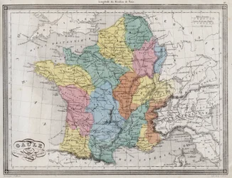 Galicja podzielona na prowincje rzymskie - Tabliczka wydobyta z „”Uniwersalnego Atlasu geografii starożytnej i nowożytnej dla szkół rezydenckich”” Vuillemina 1845