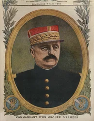 Generał Franchet dEsperey dowódca grupy armii, ilustracja na okładce z Le Petit Journal, dodatek ilustr., 7 maja 1916