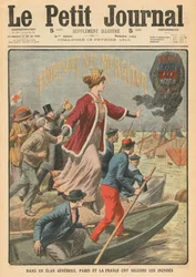 Szczodrość miasta Paryża i Francji w ratowaniu ofiar powodzi, ilustracja z „Le Petit Journal”, dodatek illustre, 13.02.1910
