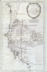 Mapa geograficzna Senegalu z atlasu Philippe Buache (1700-1773) 1756 Paryż, Muzeum Historii Naturalnej