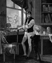 George Stephenson, brytyjski inżynier (1781-1848) z synem.