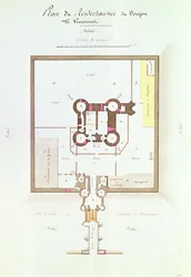 Plan parteru więzienia Vincennes, 1810 (pióro i atrament)