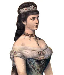 Goście z Francji: Cesarzowa Elżbieta (Sissi), małżonka Franciszka Józefa I z Austrii w „Le Petit Journal” 20 grudnia 1896 (rycina)