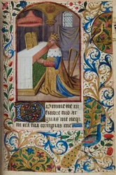 H/L-3-3 os. 85r Król Dawid, z Księgi Godzin, Korzystanie z Paryża, poł. XV w.