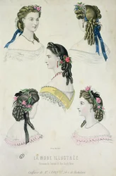 Fryzury Monsieur Croisat, z La Mode Illustrée, 1865