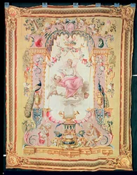 Harmonia i Juno: z Triumfu Bogów, gobelin Gobelins, 1699