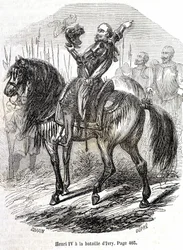 Henri IV (1553 - 1610) w bitwie pod Ivry (14/03/1590) - w „Histoire de France” L.-P. Anquetil