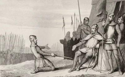 Henryk I (1008-60) ułaskawia swojego brata Roberta-Le-Vieux, z "Histoire de France" Colarta, opublikowanej ok. 1840 r.