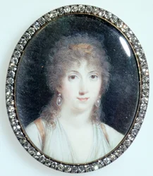 Henriette Lucy Dillon (1770-1853) Marquise de la Tour du Pin Gouvernet, ok. 1802 (wc na kości słoniowej)