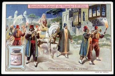 Miesiąc miodowy w Persji - chromo. Liebig, t. 1895