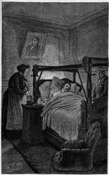 Honore de Balzac (1799-1850), francuski pisarz, na łożu śmierci w 1850 roku.