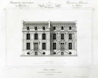 Hotele prywatne, 10 i 12 Rue Balzac, Paryż, od Architecture Privee au C19th,