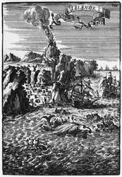 Islandia i łowienie wielorybów, ilustracja z Description de l