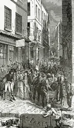 Ilustracja z Quatre Vingt Treize, XIX w. (grawerunek bw)