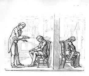 Ilustracja z pracy du Potetera o magnetyzmie zwierzęcym, 1863