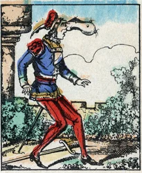 Ilustracja do bajki „Przygody Wielkiej Flandrii”” Drzeworyt z Imaging Pellerin - Epinal, sd. Koniec XIX wieku.