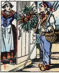 Ilustracja do bajki „Diabelski widelec” Grawer w drewnie firmy Imaging Pellerin - Epinal, sd. Koniec XIX wieku.
