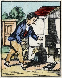 Ilustracja opowieści „” Veridique History of Jeannot Serinet „” Drzeworyt obrazu Imagery Pellerin - Epinal, sd. Koniec XIX wieku.