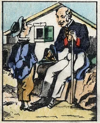 Ilustracja opowieści „” Veridique History of Jeannot Serinet „” Drzeworyt obrazu Imagery Pellerin - Epinal, sd. Koniec XIX wieku.