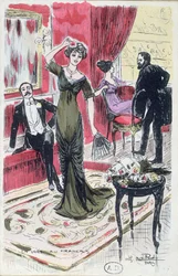 We foyer teatru, pocztówka 1910