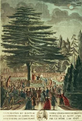 Inauguracja popiersia Karola Linneusza (1707-78) w Jardin des Plantes, pod Cedrem Libanu, który zasadził w 1646 r., 23 sierpnia 1790 r.
