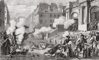 Powstanie dnia 13 Vendemiaire, rok IV, 5 października 1795, z „Histoire de la Revolution Francaise” Louisa Blanca (1811-82)