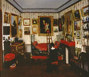 Wnętrze sali z obrazem pani, 1850