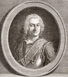 Jean-Baptiste François Desmarets, 1682 1762. Markiz Maillebois. Marszałek Francji. Z Les Heures Libres opublikowanego w 1908 roku.