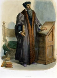 Jean Calvin (Jean Cauvin, francuski reformator i pisarz (1509-1564) - w „” Le Plutarque francais””, red. Mennechet