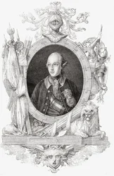 Józef II, z „Histoire de la Revolution Francaise” Louisa Blanca (1811-82) (rycina)