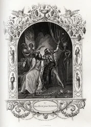 Juliusz III (juliusz lub Iulius lub Giulio) (papież od 1550 do 1555) i młody Bertuccino, pokaz małp. Rycina ilustrująca Histoire des Popes Maurice
