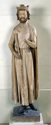 Król Childebert I (497-558) z opactwa Saint-Germain-des-Pres, c.1239-44 (wapień)
