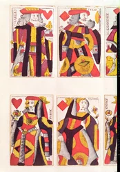 Karty do gry King and Queen (kolorowe drzeworyty)