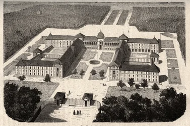 Imperial Asylum w Vesinet (obecnie Szpital Vesinet) w Yvelines - grawer w „” PATILE”” - PEKTURYCZNY OPIS FRANCJI W 6 TOMACH WG LUCIENA HUARDA - koniec XIX wieku